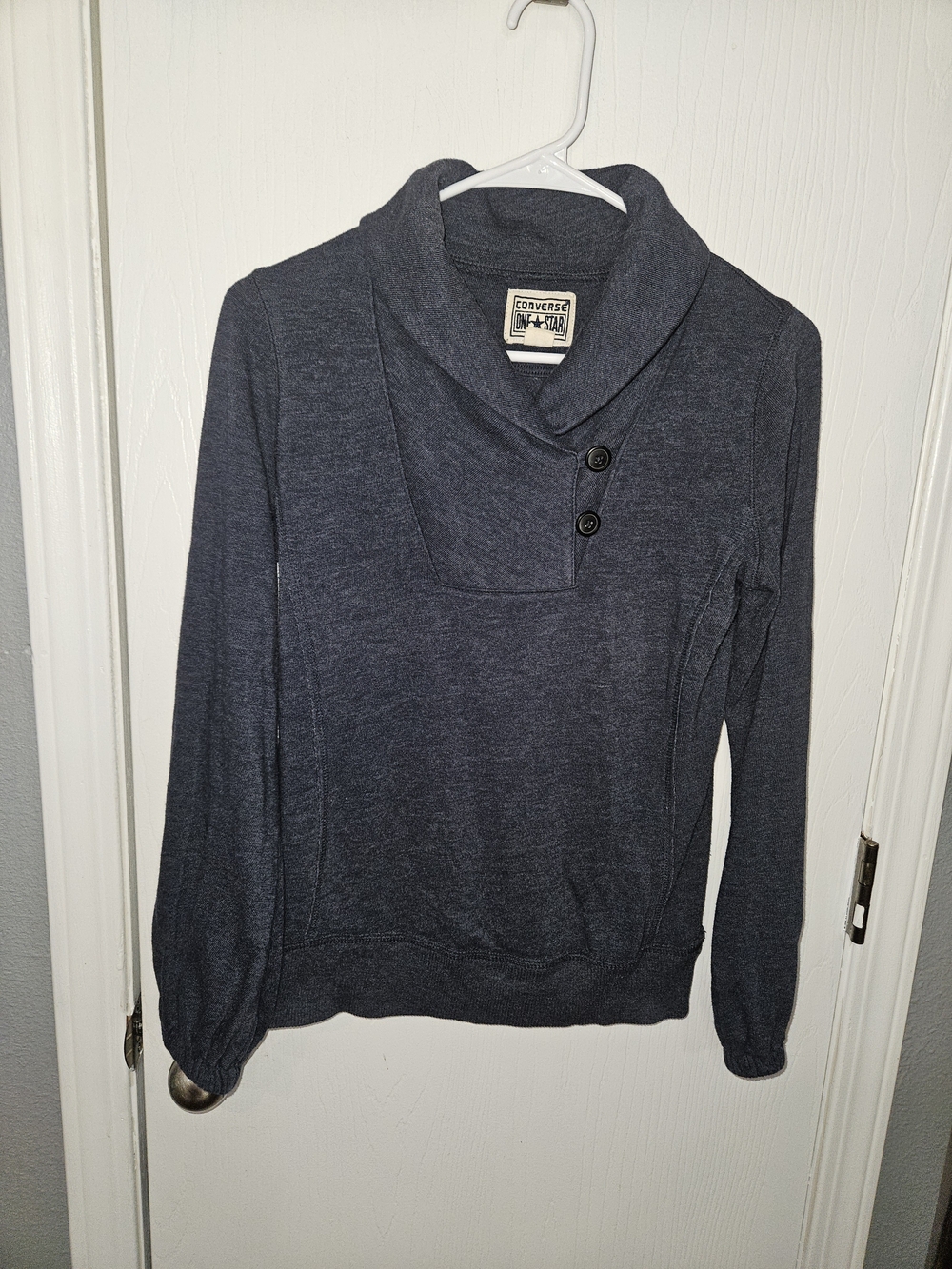 Converse Women's Shawl Collar Button Pullover - Dark Blue